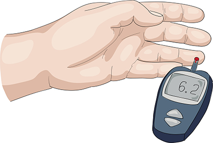 Vid diabetes är det viktigt att ha koll på sin blodsockernivå. Helst ska den vara mellan 4-6 mmol/l före måltid och mindre än 10 mmol/l efter.
