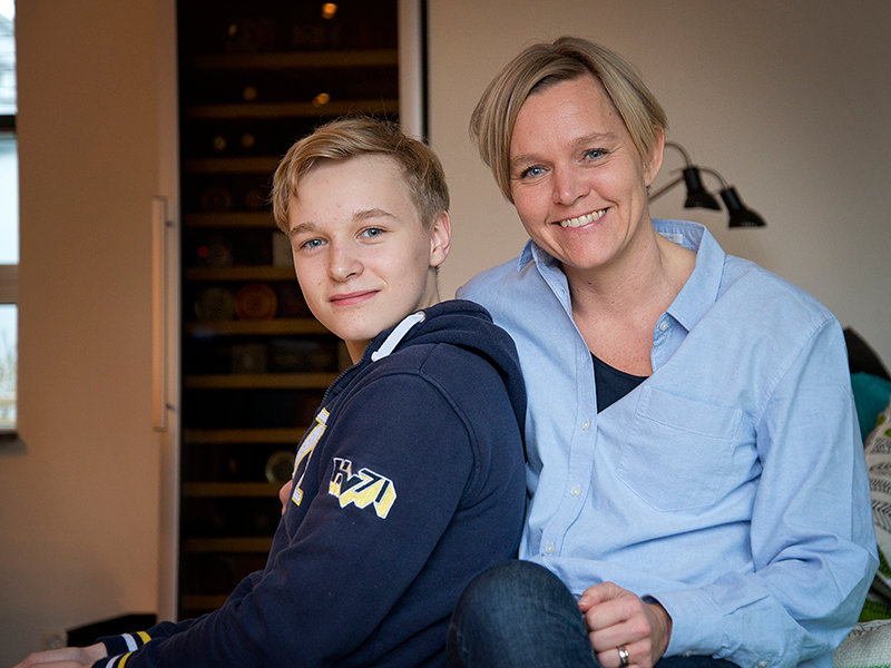 Jennie Andersson och sonen Lucas