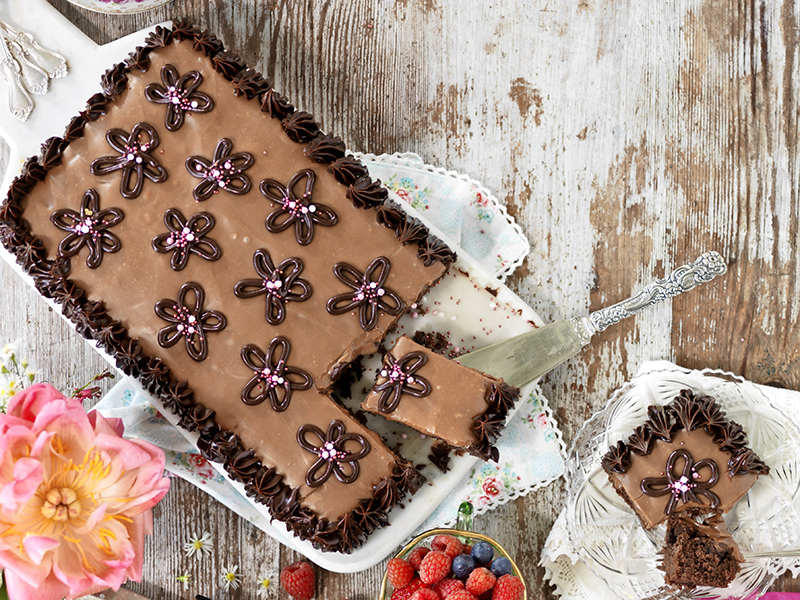 Chokladtårta i långpanna