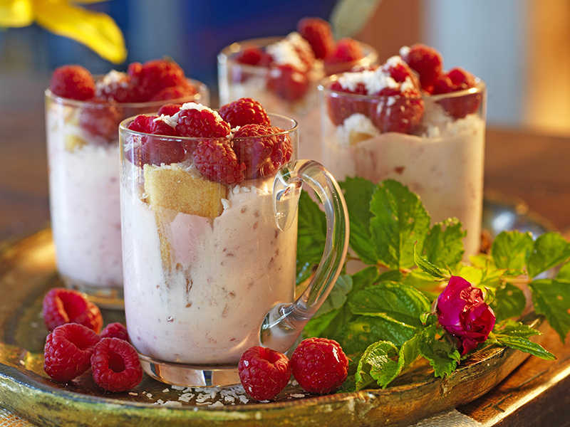 Hallonmousse i glas
