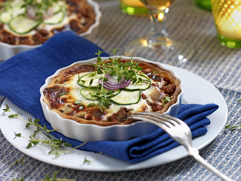 Köttfärspaj med bacon
