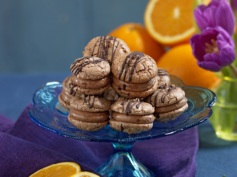 mandelkakor med chokladkräm