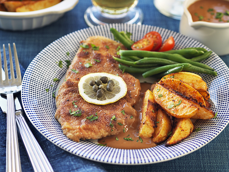 dubbelpanerad skinkschnitzel