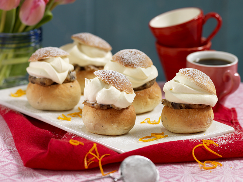 Semlor med choklad och apelsin