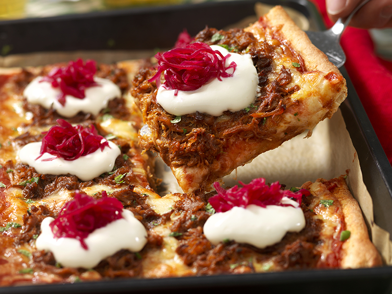 Pulled pork-pizza