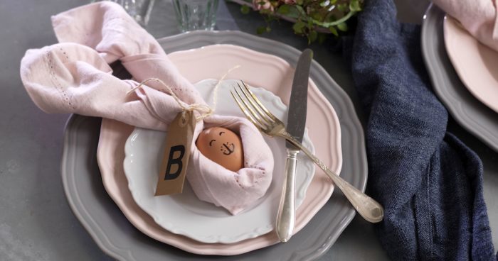 Påskpynt servetter dukning