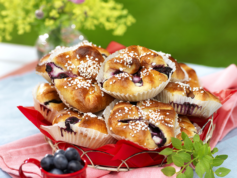 Blåbärsbullar med citron