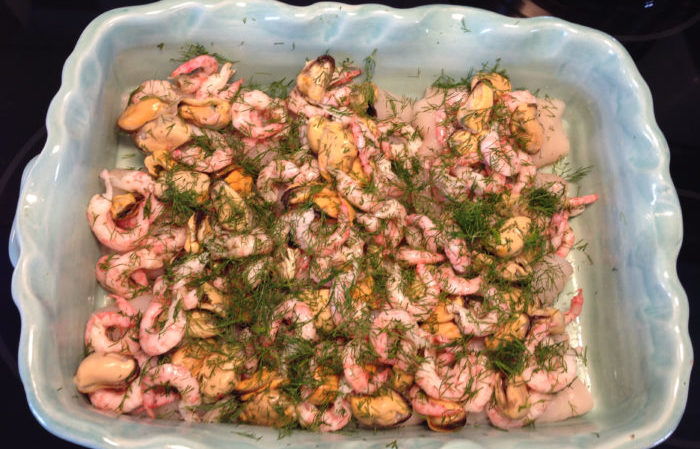 Festlig fiskgratäng med västerbottensås