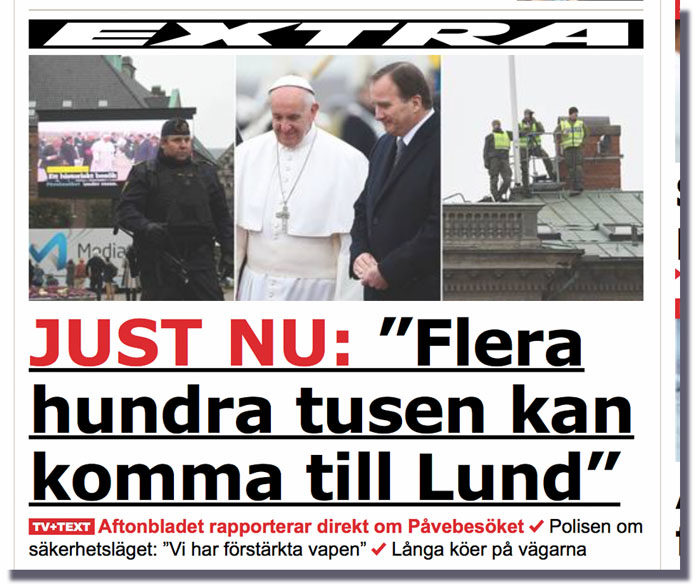 Kan en klänningsklädd gammal gubbe locka 100 000 till Lund, så ska väl jag en vacker västgötaspets kunna locka lika många till Tranås. Jag är dessutom en riktig tjej, inte bara utklädd till en. (Skärmdump Aftonbladet)