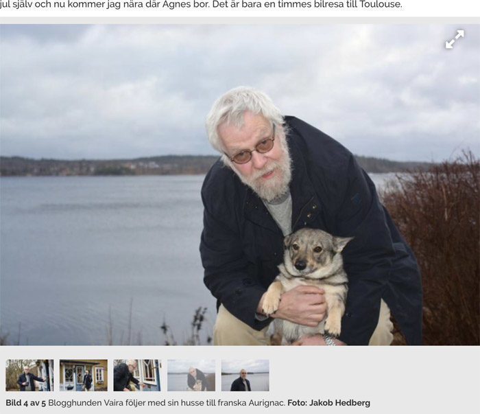 Det här var den enda vettiga bilden i den artikeln. Det är nämligen den enda bilden som jag är med på. Det skulle ha varit tvärtom. Jag hade varit på alla bilderna och min husse och jag på en bild.